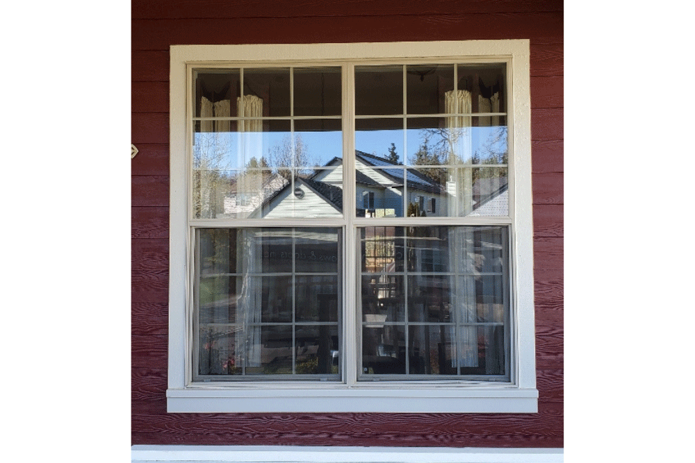 red siding square window from clear choice windows and doors before
