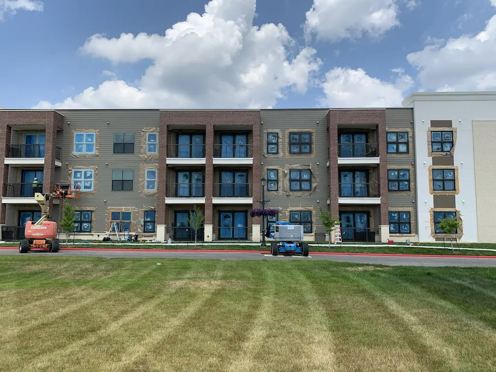 Exterior painting work in progress